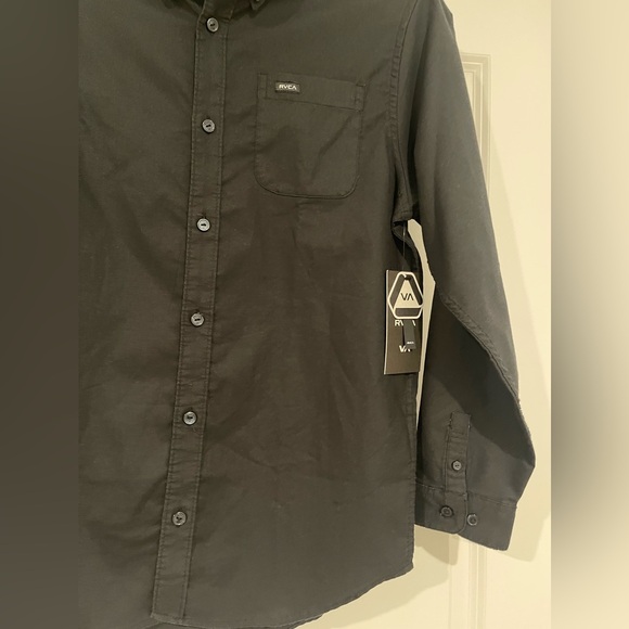 Boy Blk Button Down RVCA - Picture 2 of 3